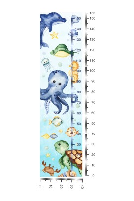 Deniz Altı Dünyası Boyölçer Çocuk Odası Stickerı