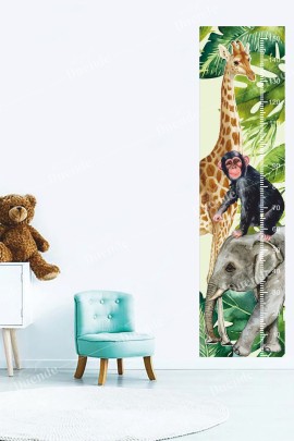Tropikal Safari Boyölçer Çocuk Odası Stickerı