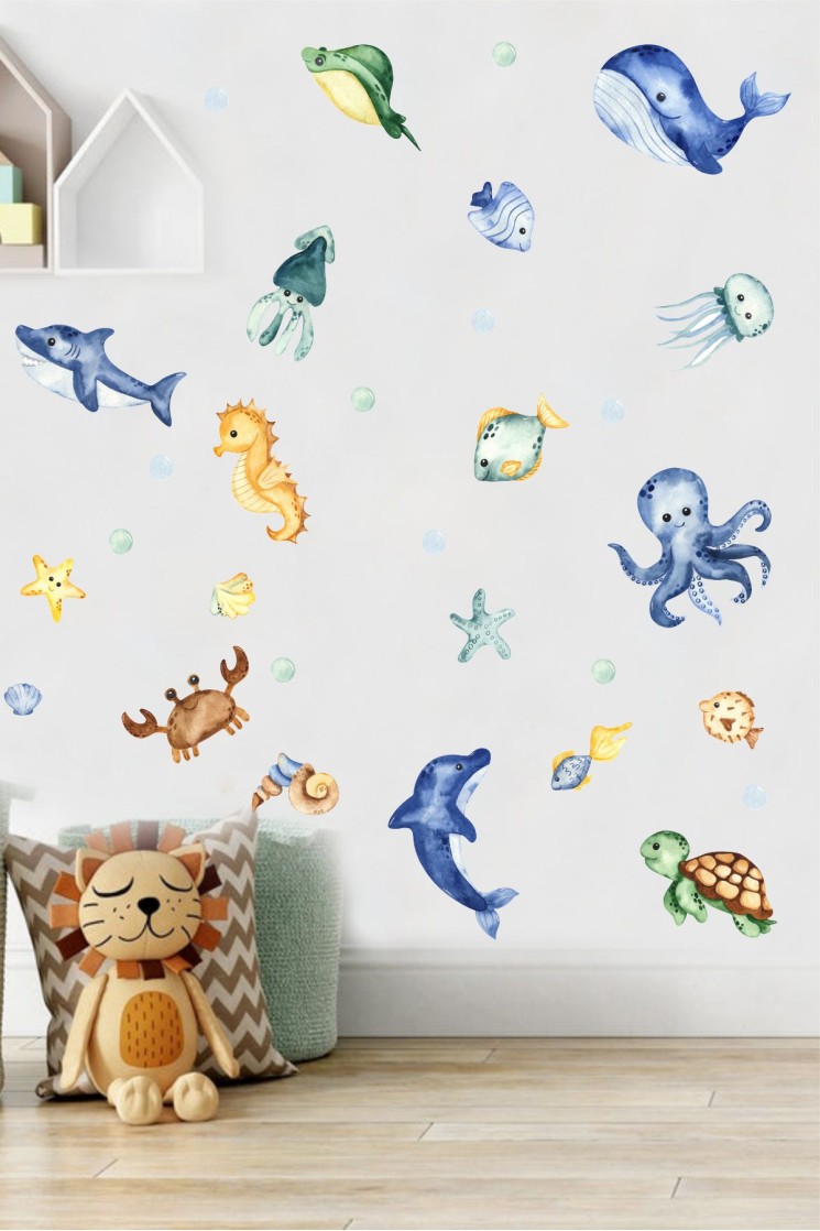 Deniz Altı Dünyası Çocuk Odası Stickerı