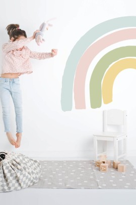 Pastel Gökkuşağı Çocuk Odası Stickerı