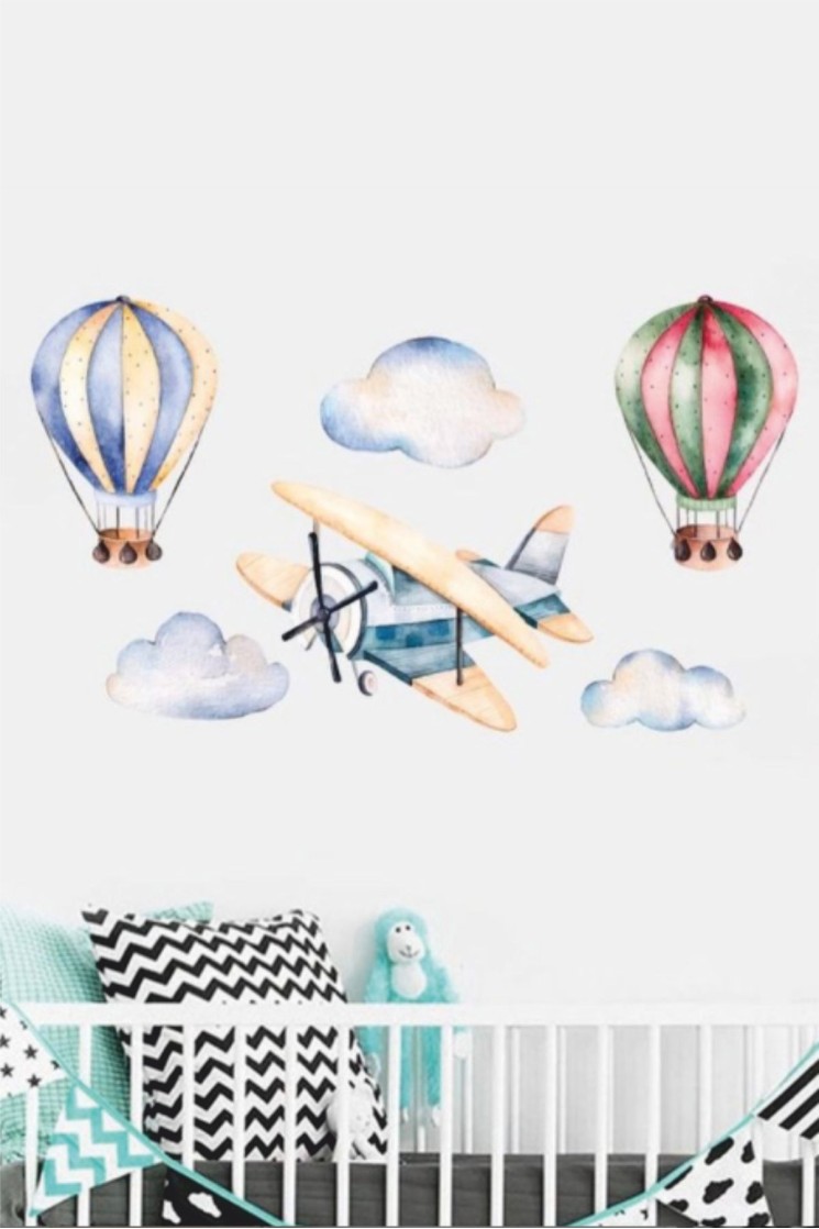 Uçan Balonlar ve Planör Çocuk Odası Stickerı