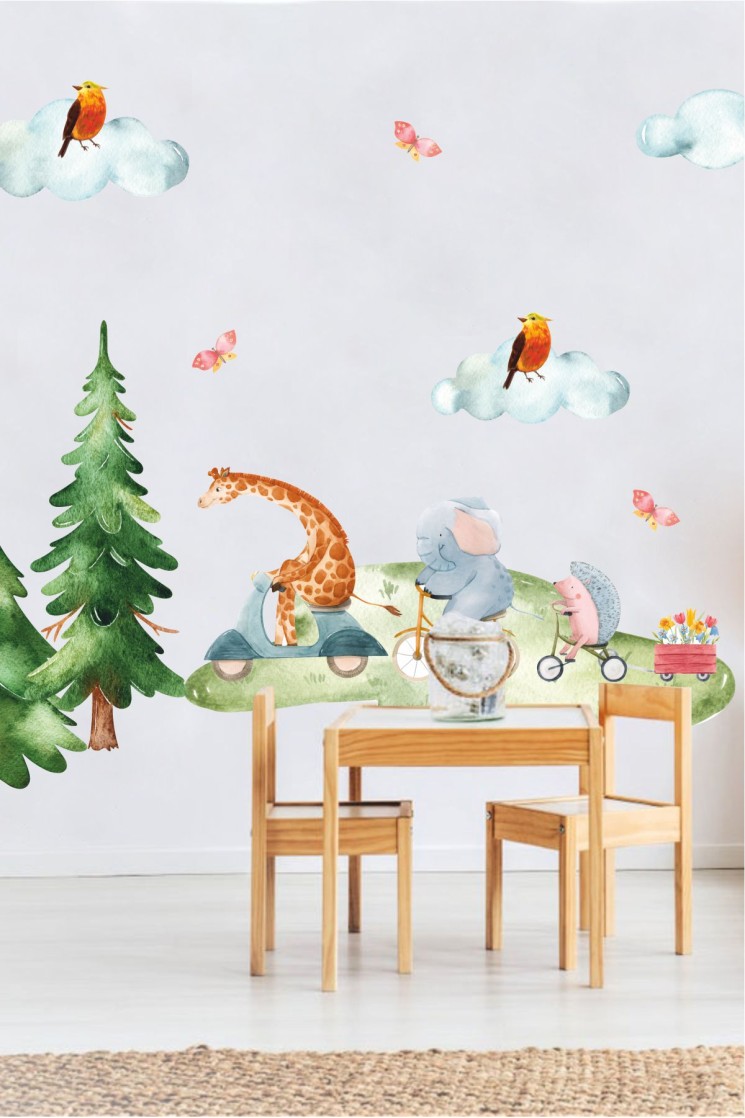Gezgin Arkadaşlar Çocuk Odası Duvar Stickerı