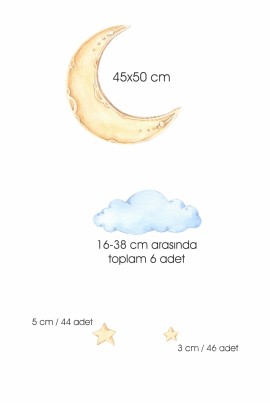 Mavi Gökyüzü Çocuk Odası Duvar Stickerı