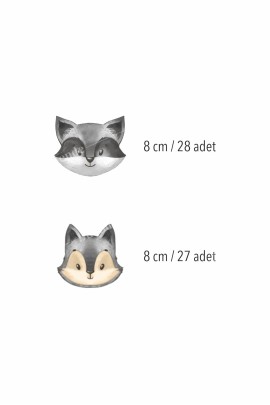 Minimal Rakun ve Sincap Arkadaşlığı Duvar Stickerı