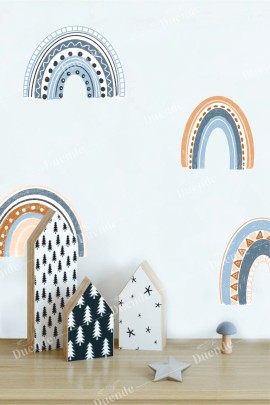 Renkli Bohem Rainbowlar Çocuk Odası Duvar Stickerı