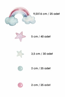 Sihirli Rainbow Çocuk Odası Duvar Stickerı