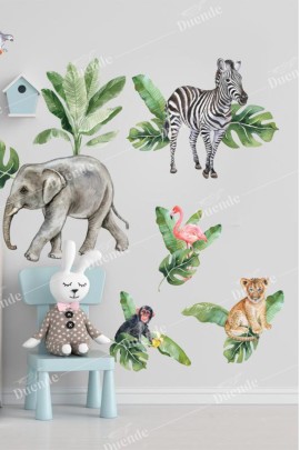 Tropikal Safari Çocuk Odası Stickerı