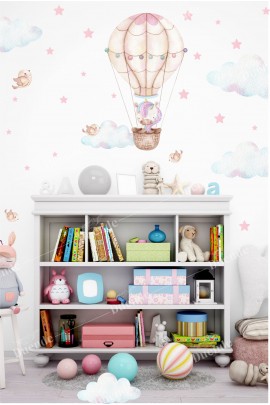 Unicorn'un Gökyüzü Yolculuğu Çocuk Odası Stickerı