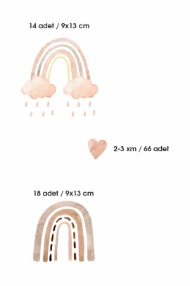 Yağmurlu Bohem Gökkuşağı Çocuk Odası Stickerı