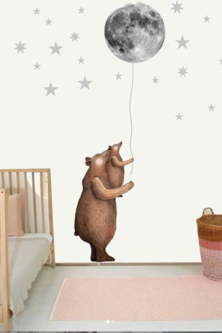 Yavrulu Kahverengi Bear Çocuk Odası Stickerı