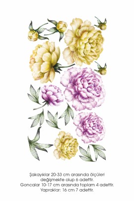 Sarı & Lila Şakayıklar Duvar Stickerı