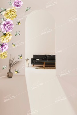 Sarı & Lila Şakayıklar Duvar Stickerı